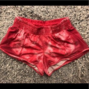 lululemon hotty hot shorts pink tie dye